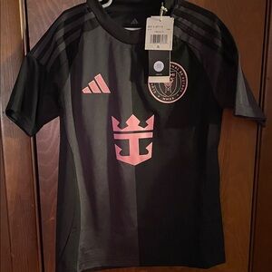 Adidas Kids Inter Miami Black and Pink Messi Jersey